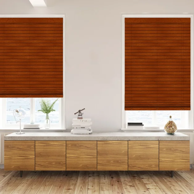 Golden oak faux wood blinds product image