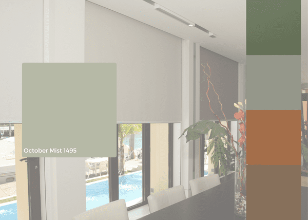 earth tones for 2022: green, sage, brown, brown-orange