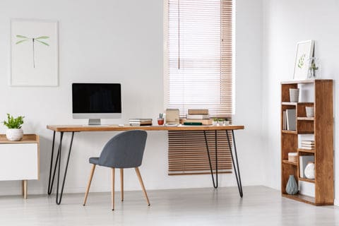 Office wood blinds