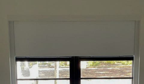 Blackout shades with valance and fascia