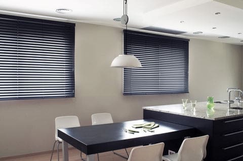 Outside mount faux wood blinds