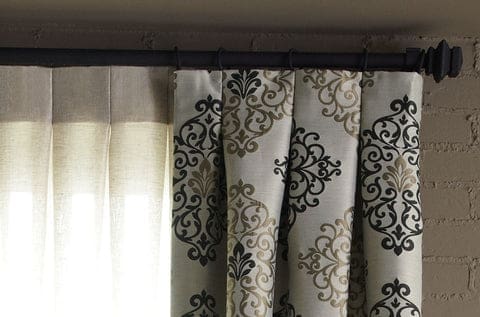 Tuxedo pleat drapery