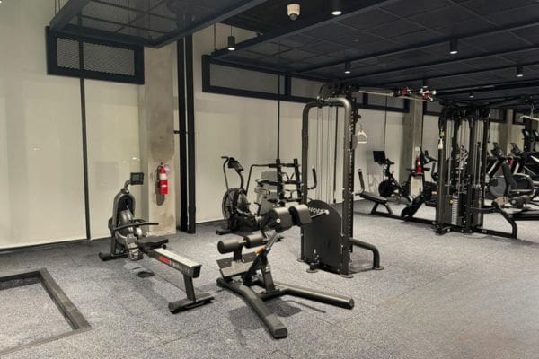 Roller shades in community gym